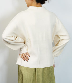 袖パールふわり袖ニット