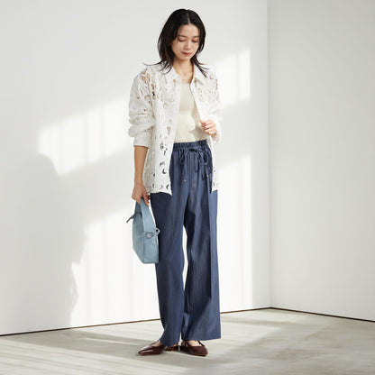 ［size SHORT/TALLあり］ニーハイフレアパンツ デニム 2 ストレッチ