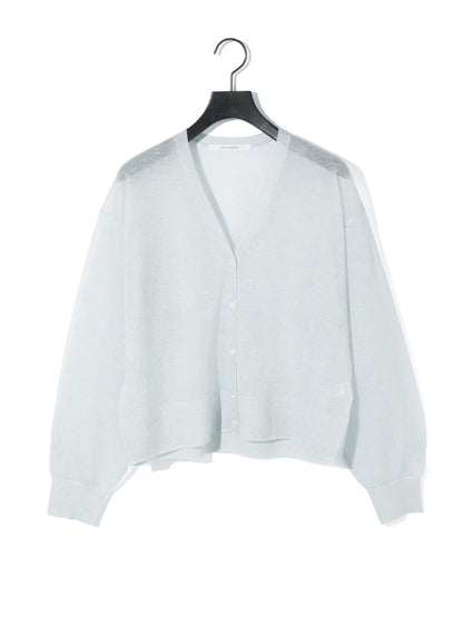 MIDIUMISOLID for Ladies シアーVネックショートカーディガン