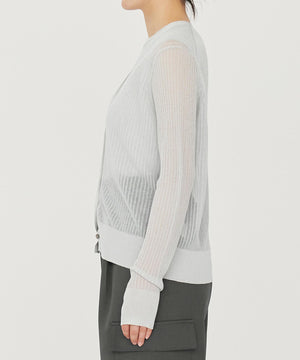 シアー リブ ニット カーディガン（uncrave STANDARD）