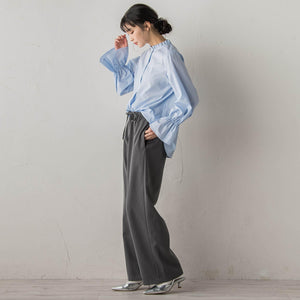 襟フリルブラウス≪洗濯機で洗える≫