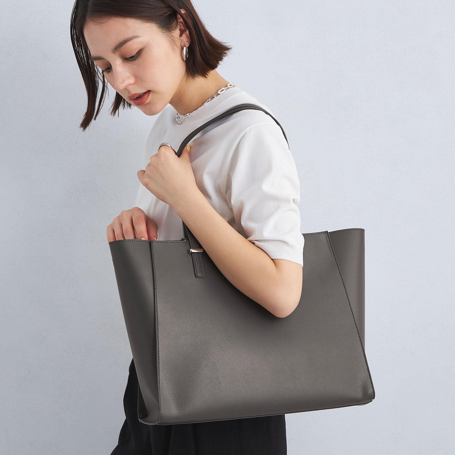 【WEB限定】ワンポイント シンプル トートバッグ（ソフトPCバッグ付） / A4 / 通勤