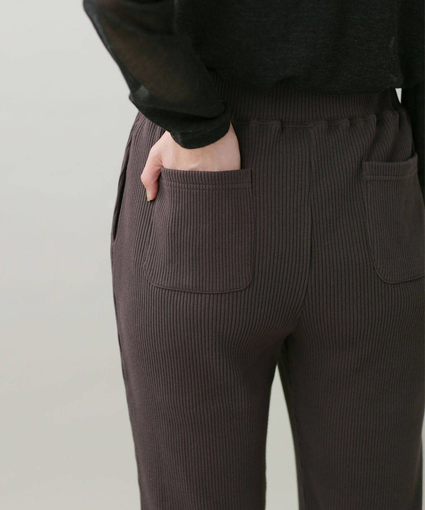 リブテレコパンツ