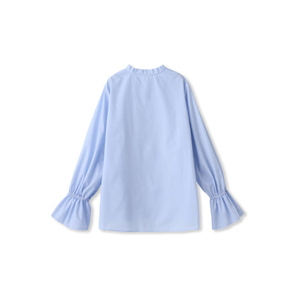 襟フリルブラウス≪洗濯機で洗える≫