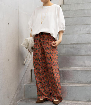 ボタニカルプリントイージーサマーパンツ