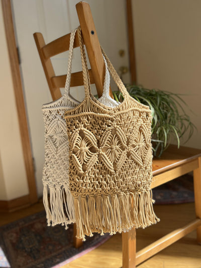マクラメ編みボヘミアンバッグ