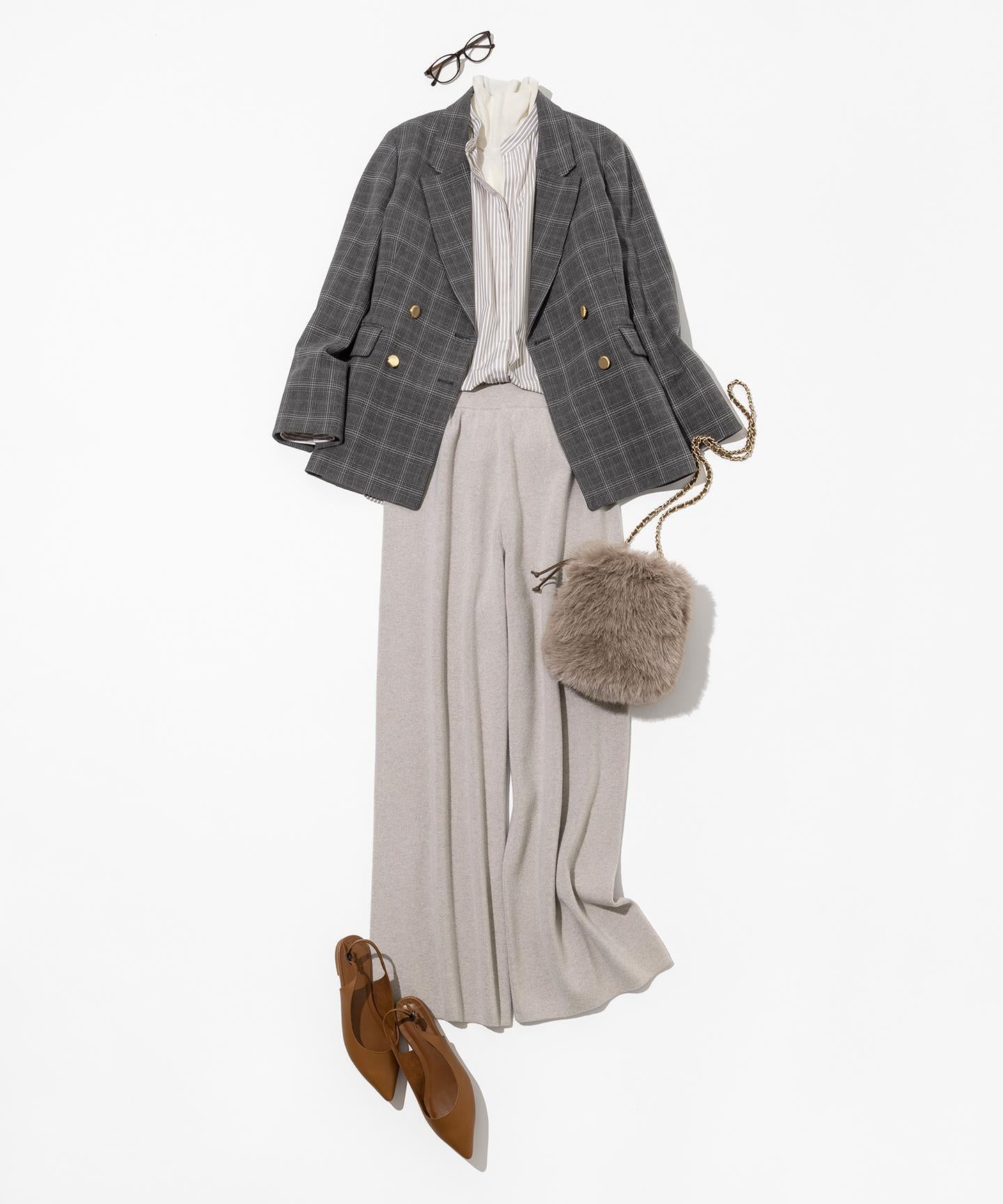 フェイクファー チャーム バッグ