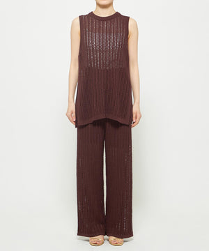 シースルーケーブルニット パンツ