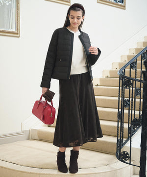 2WAYノーカラーダウン ジャケット