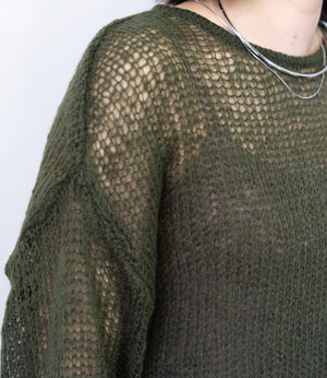 メッシュニットトップス