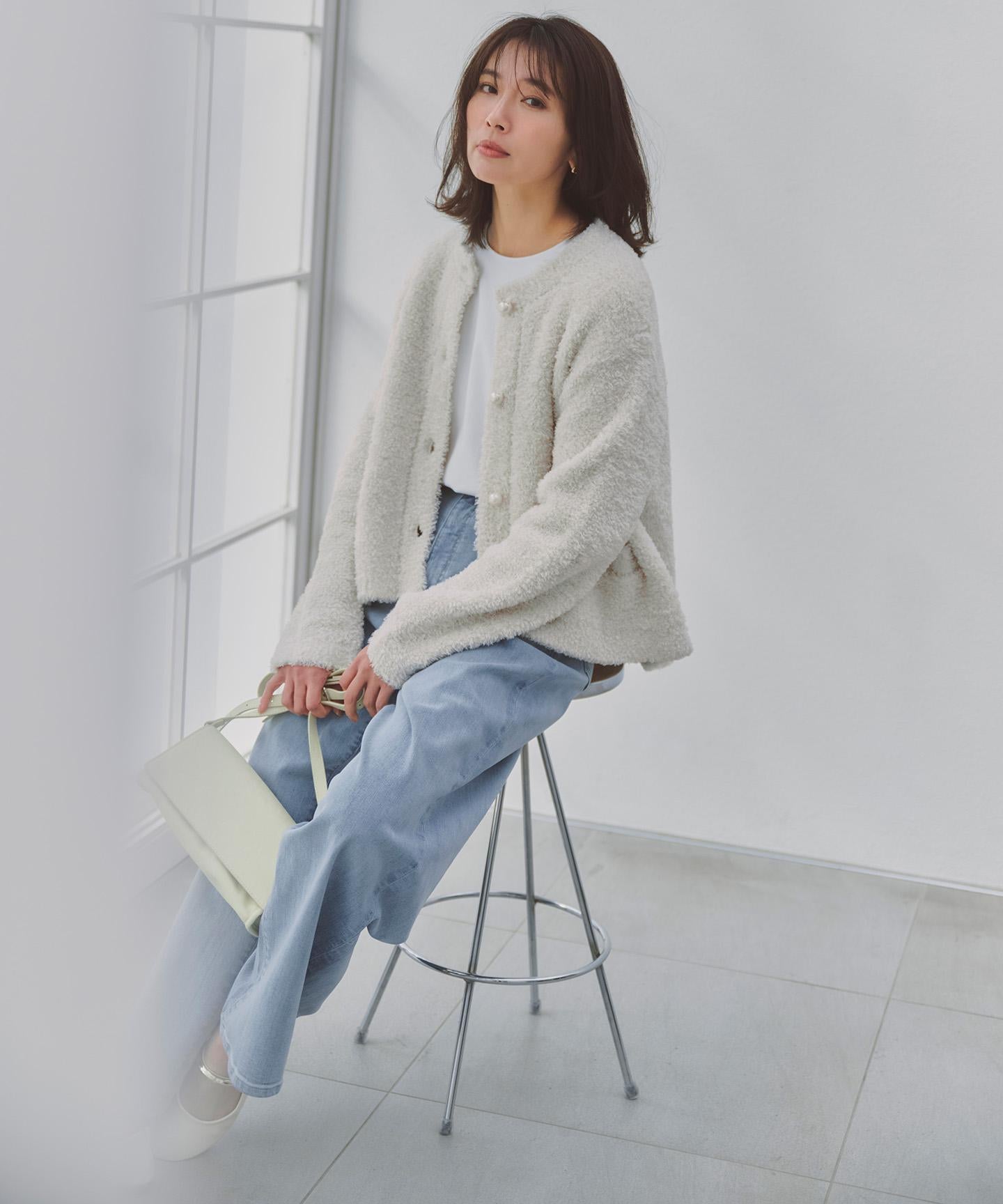 撥水ストレッチ ルーズワイドデニム