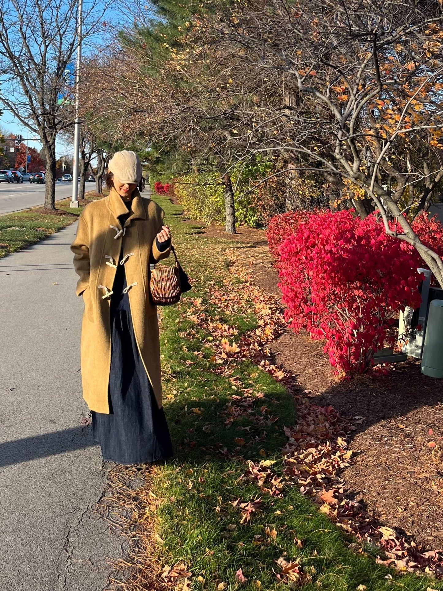 マスタードダッフルコート