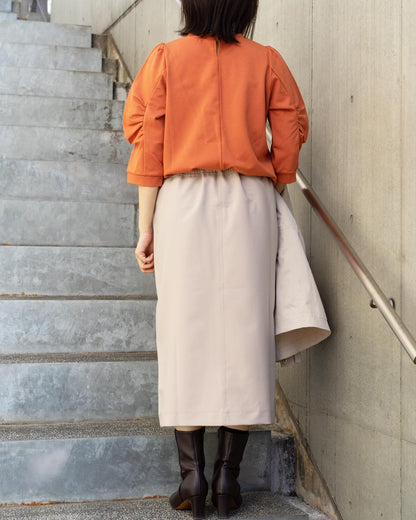 クルーネックボリュームスリーブカットソー