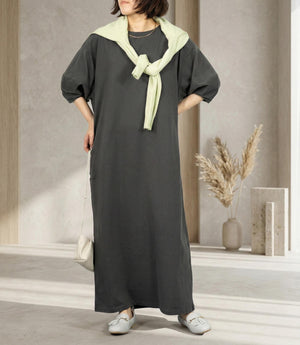 コクーンスリーブストレートワンピース