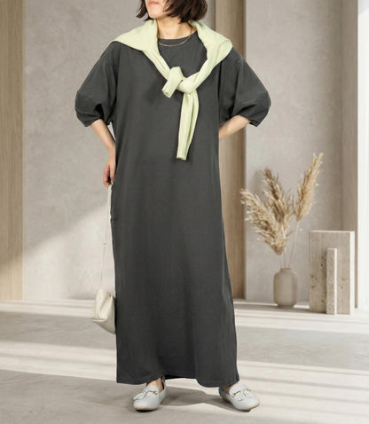 コクーンスリーブストレートワンピース