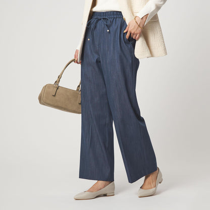 ［size SHORT/TALLあり］ニーハイフレアパンツ デニム 2 ストレッチ