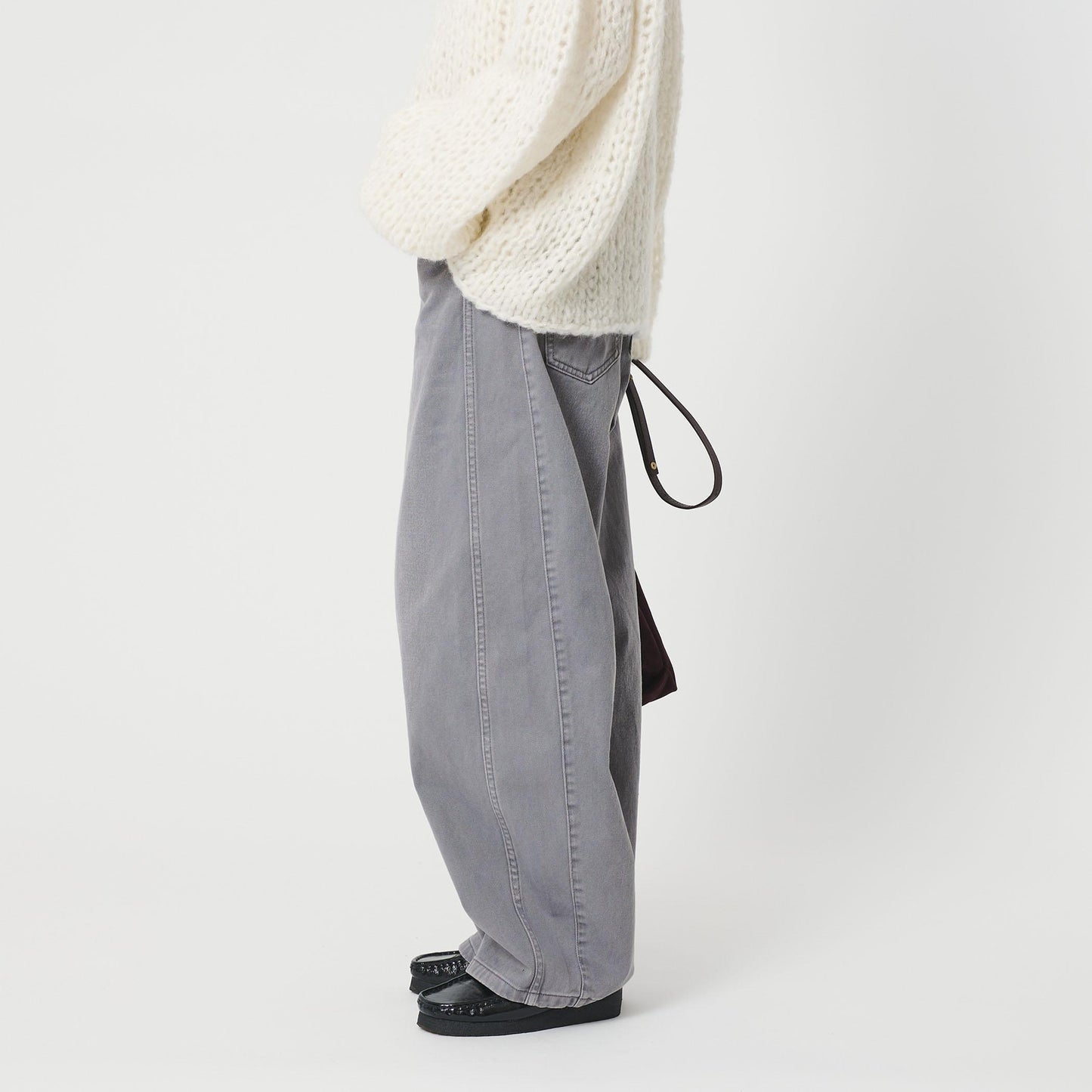 コットンデニム カーブパンツ