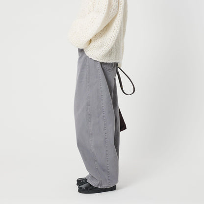 コットンデニム カーブパンツ