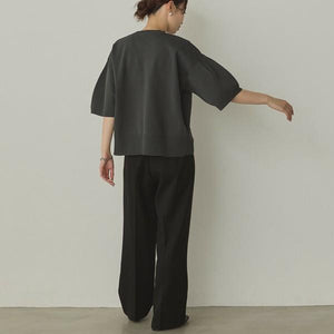 ぽわん5分袖ニットプルオーバー