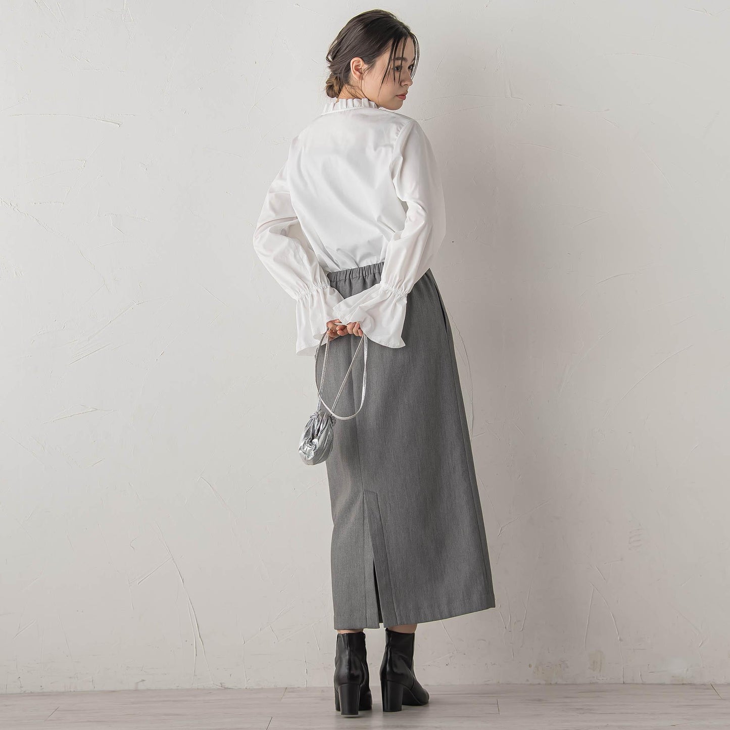 襟フリルブラウス≪洗濯機で洗える≫