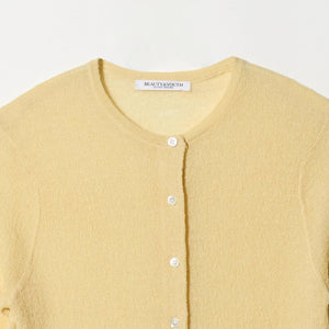 ウールナイロン クルーネックハーフスリーブカーディガン