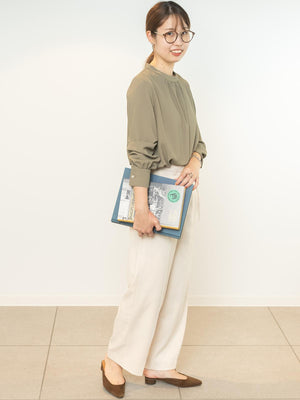 9分丈ハイウエストワイドパンツ