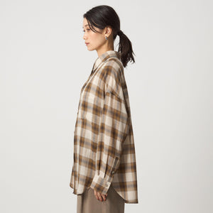 ［size SHORTあり］シアー チェック シャツ