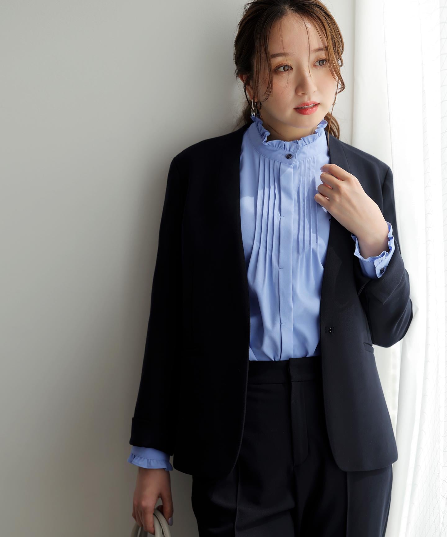 ピンタックフリル シャツ