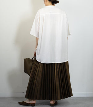 接触冷感バンドカラーシャツ