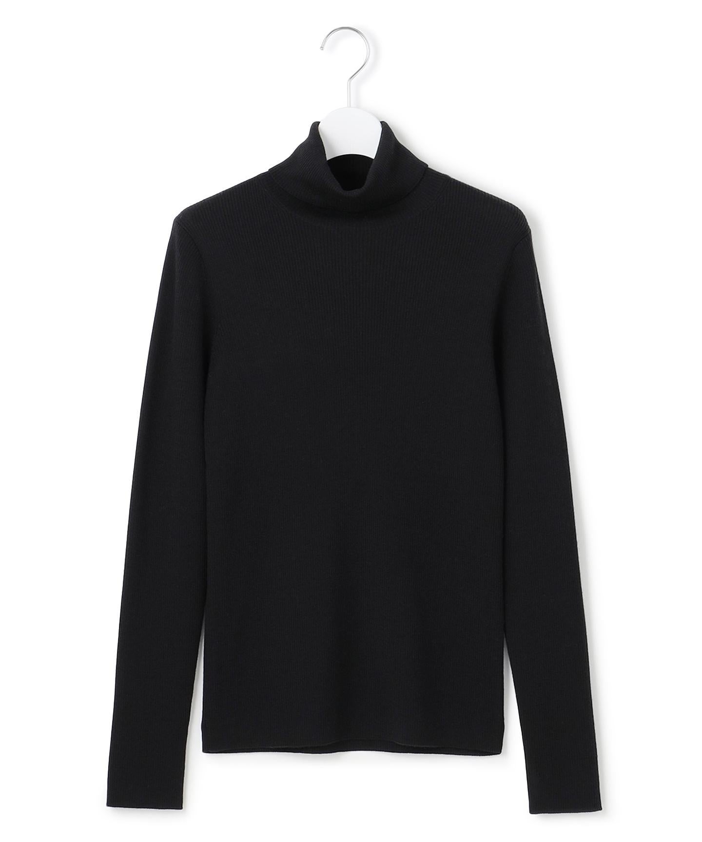 ウーステッドウール リブタートル ニット