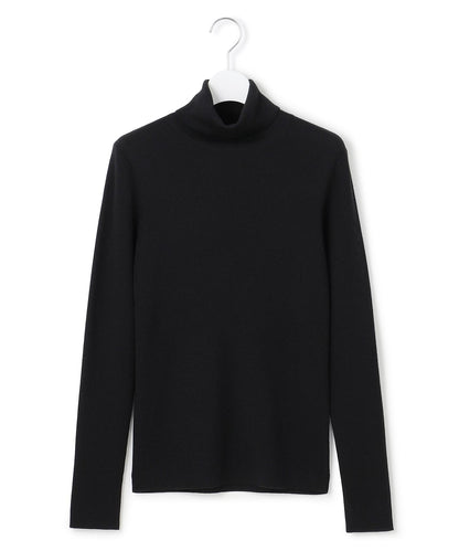 ウーステッドウール リブタートル ニット