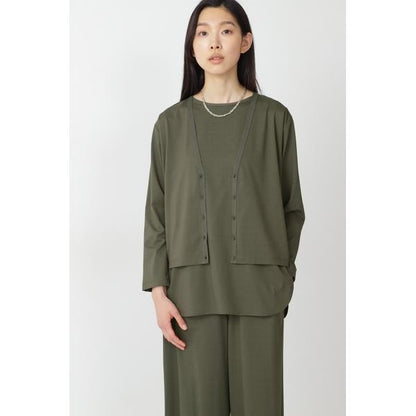 プレ－ティング天竺カーディガン