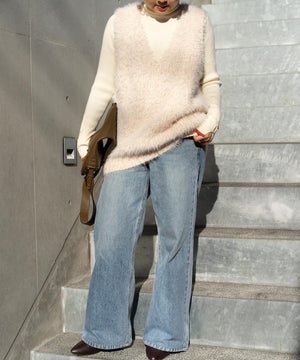 シャギーVネックニットベスト