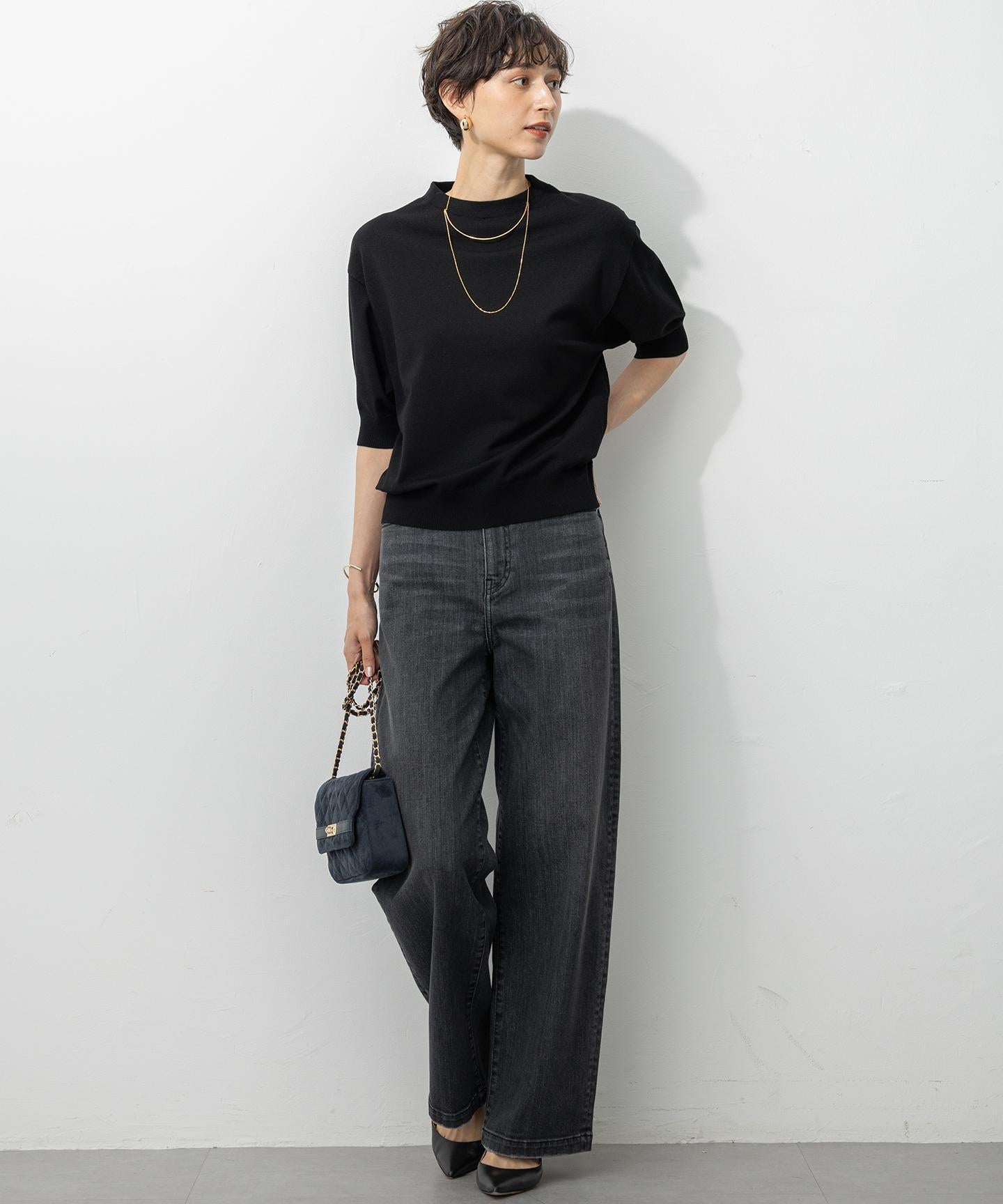 スエード キルティング ショルダーバッグ