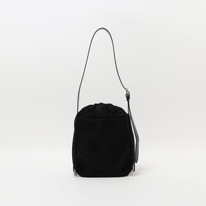 レザーライク×メッシュ コンビ ショルダーバッグ