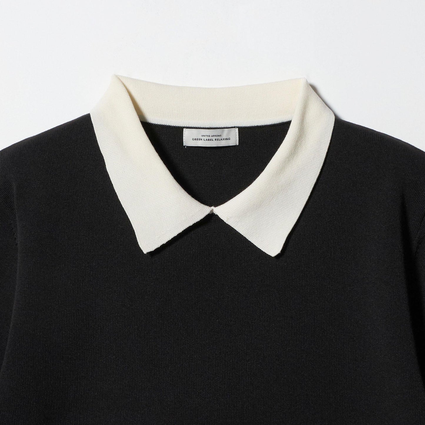 襟付き 5分袖 プルオーバー ニット