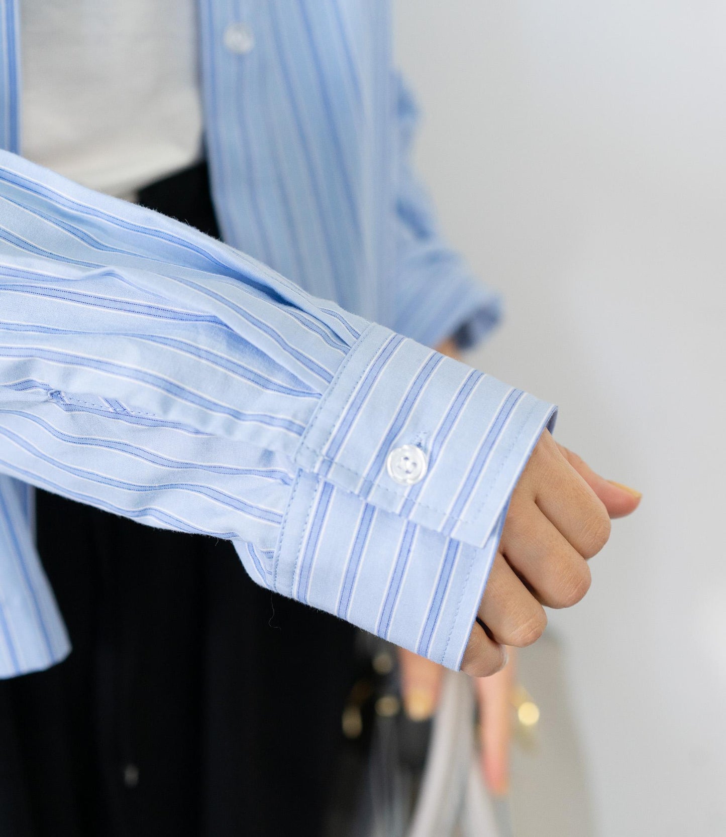 先染めストライプシャツ