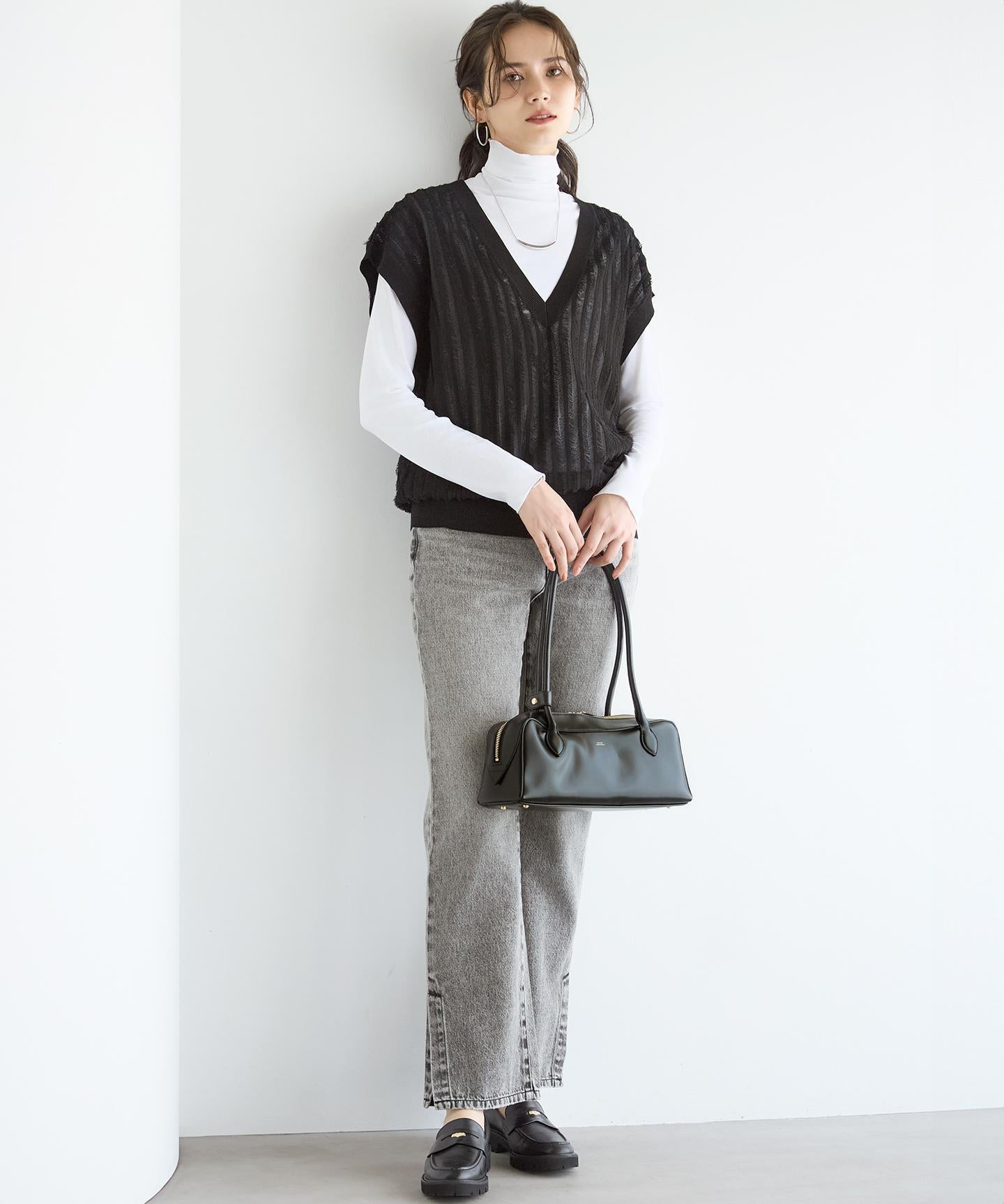 スリット ストレート デニム