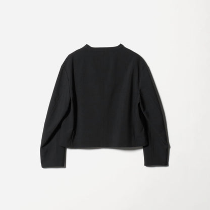 ポリエステルブレンド カラーレス ショートジャケット