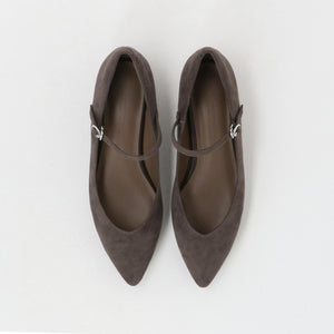 Vカット ストラップ フラットシューズ 撥水