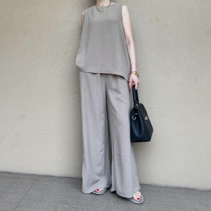 ノースリ ワイドスラックスセットアップ