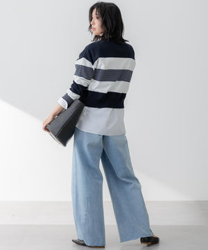 LIGHT DENIM バレルワイド パンツ