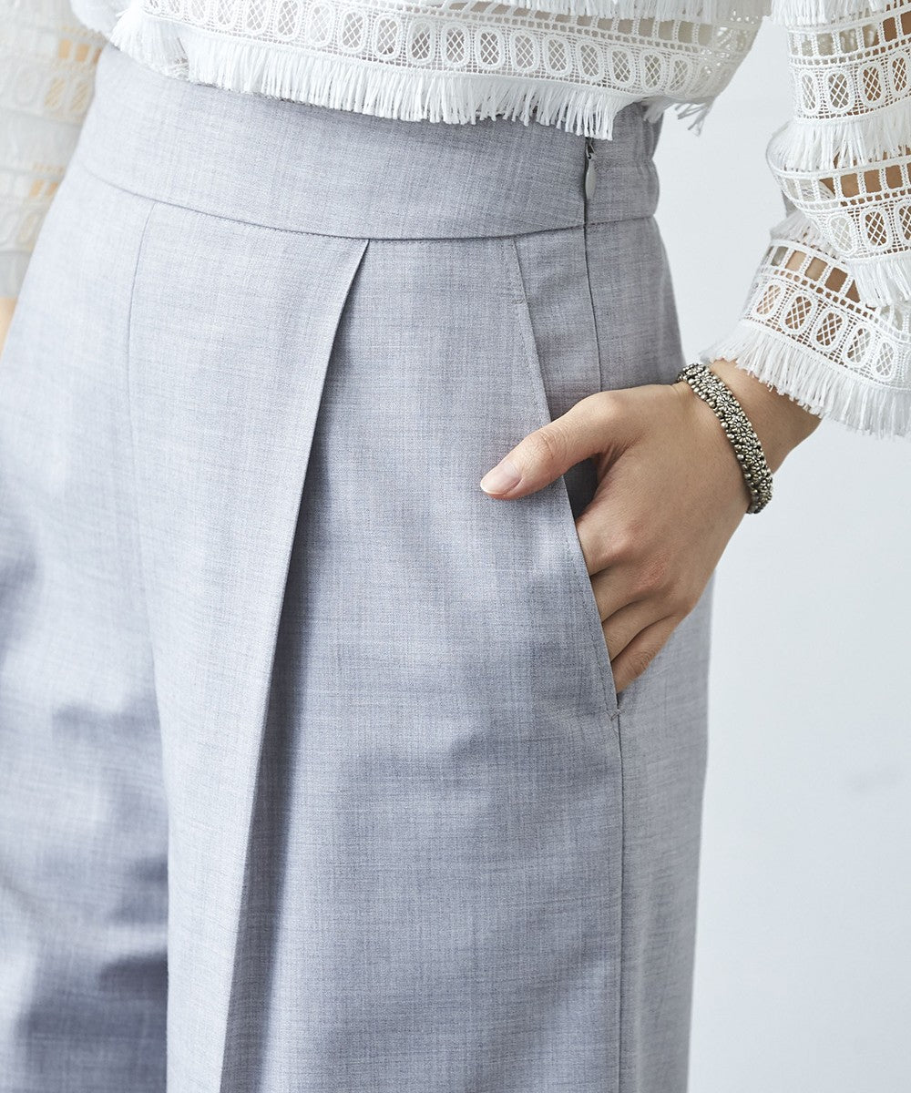 サマーウール混ワイドパンツ