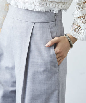 サマーウール混ワイドパンツ