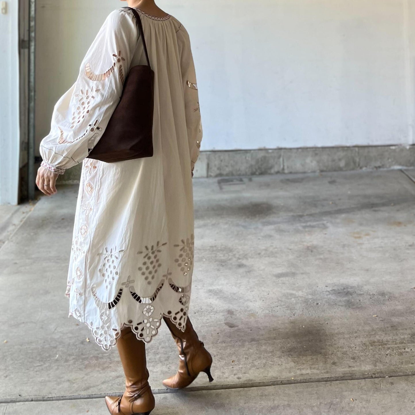 クルーエル刺繍ボヘミアンワンピース