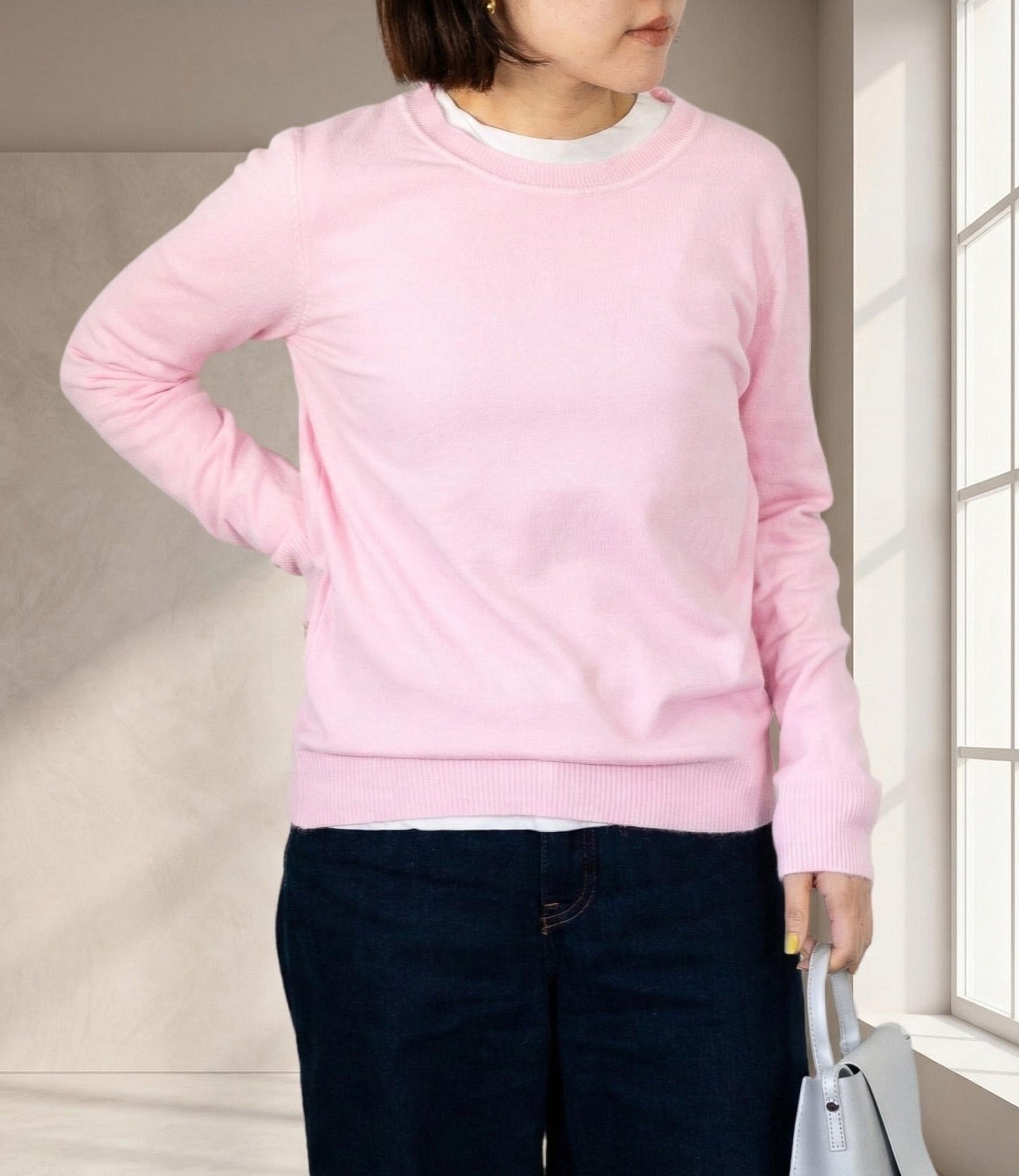 ソフトタッチクルーネックニット