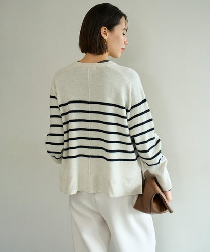 カシミヤブレンド クルーネックニット