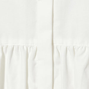 スタンドネック ペプラム フレンチスリーブ ブラウス