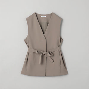 【WEB限定 Wardrobe DAILY MINIMAL】ダブルクロス リボンベルトジレ -ウォッシャブル-