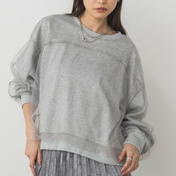 チュールレイヤードカットソー